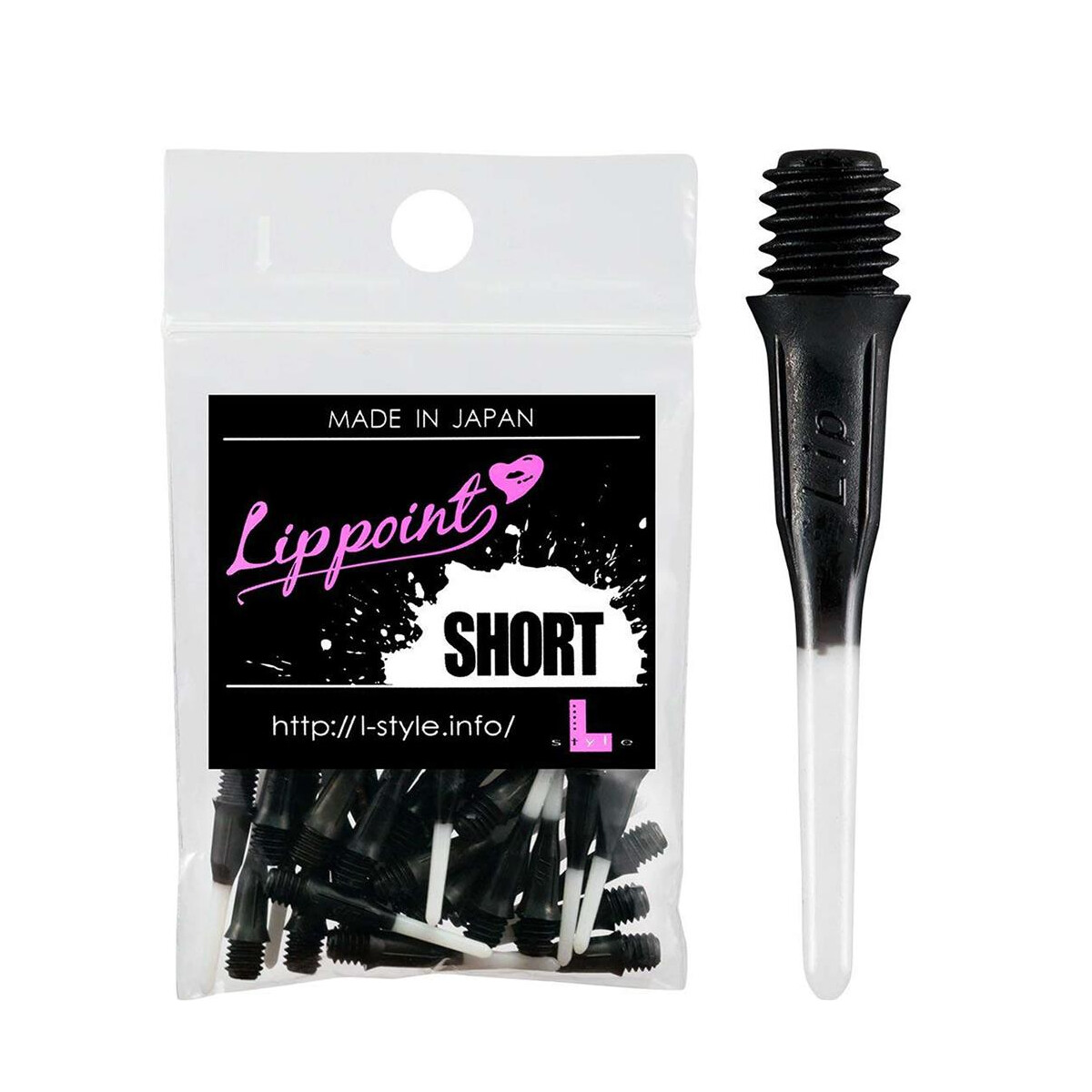 L- Style Short Lippoint - Two Tone - Black - 30pcs/Bag