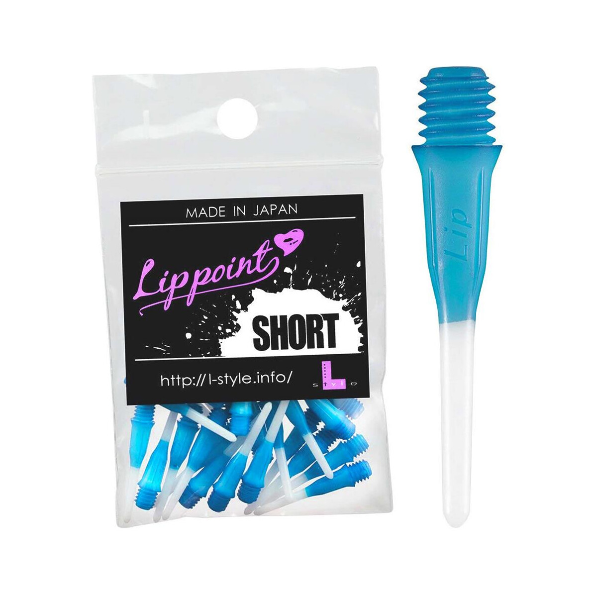 L- Style Short Lippoint - Two Tone - Light Blue - 30pcs/Bag
