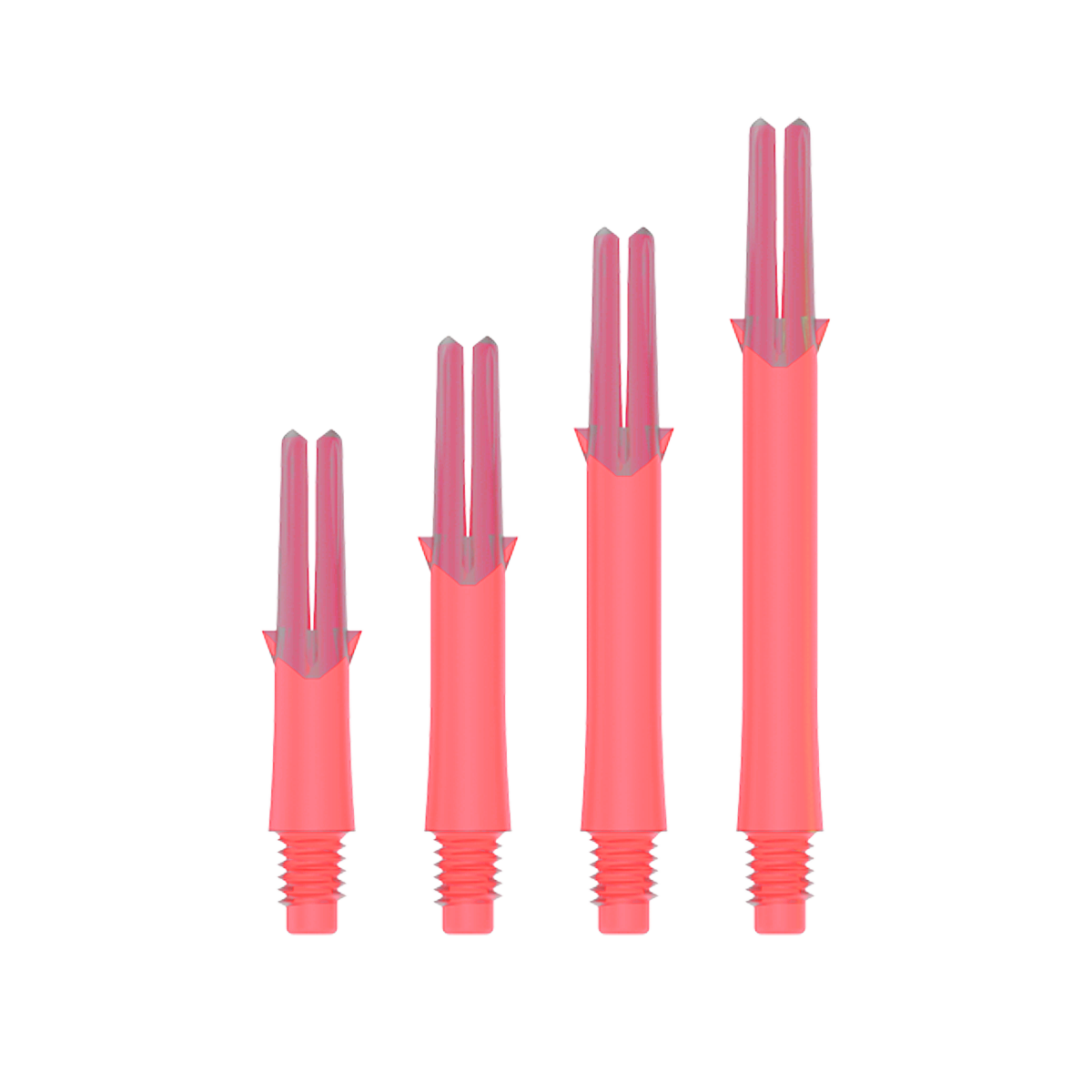 L-shaft Locked Straight - Clear Red 13, mit Champagne Ring