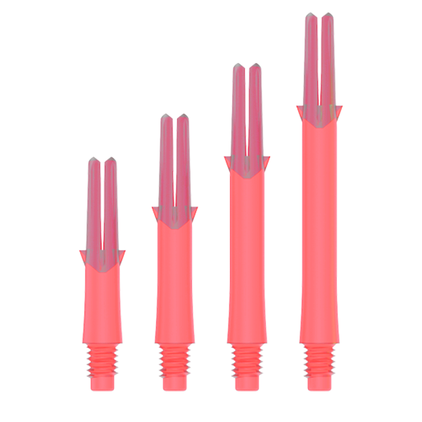 L-shaft Locked Straight - Clear Red 13, mit Champagne Ring