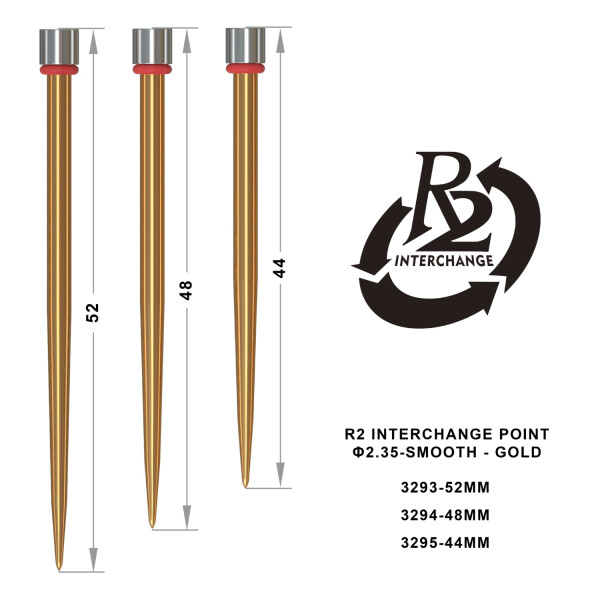 R2 Interchange Point (2.35mm) - 44mm - Smooth -  Gold