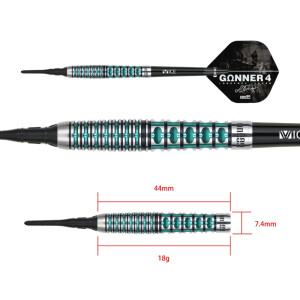 GUNNER 4 Softip 18g - Black&Jade