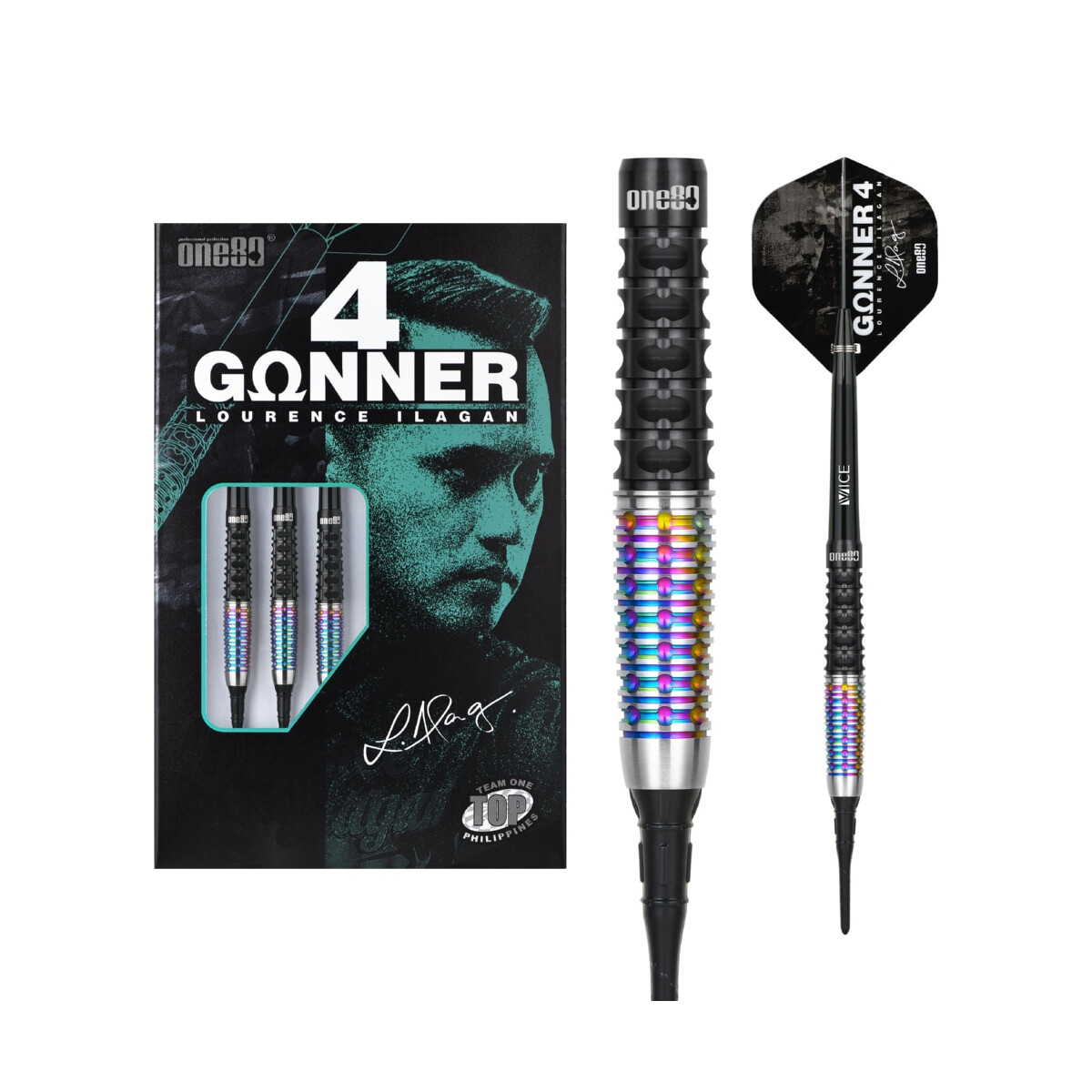 GUNNER 4 Softip 22g - Black&Rainbow