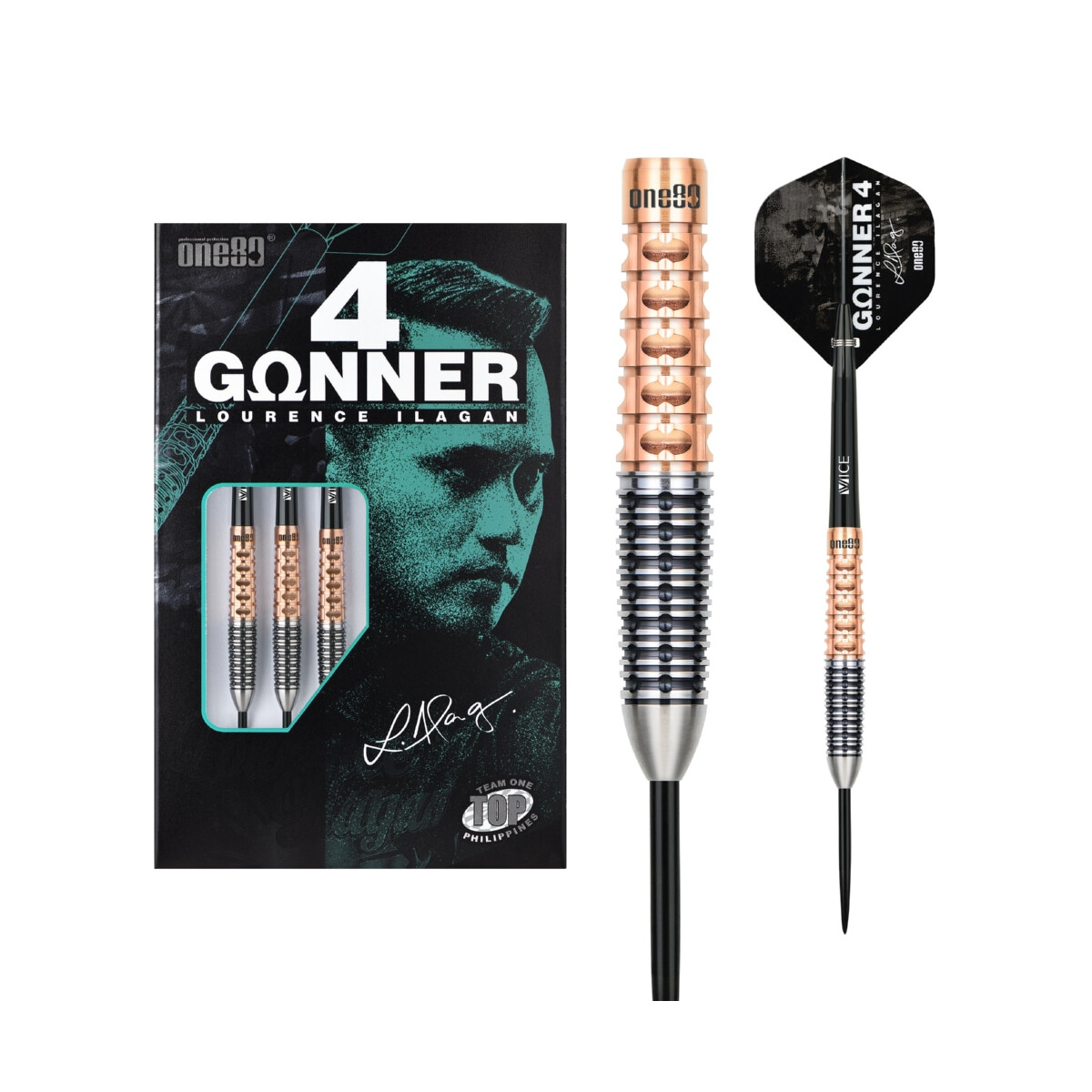 GUNNER 4 Steeltip 22g - Black&Rosegold