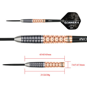 GUNNER 4 Steeltip 23g - Black&Rosegold