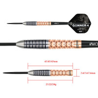 GUNNER 4 Steeltip 24g - Black&Rosegold